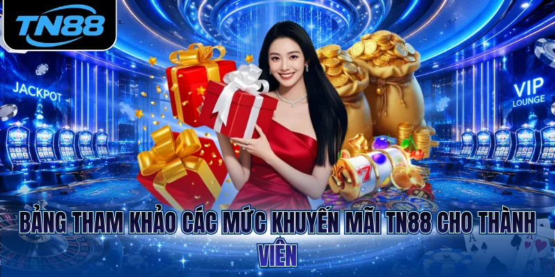 Bảng tham khảo các mức khuyến mãi TN88 cho thành viên